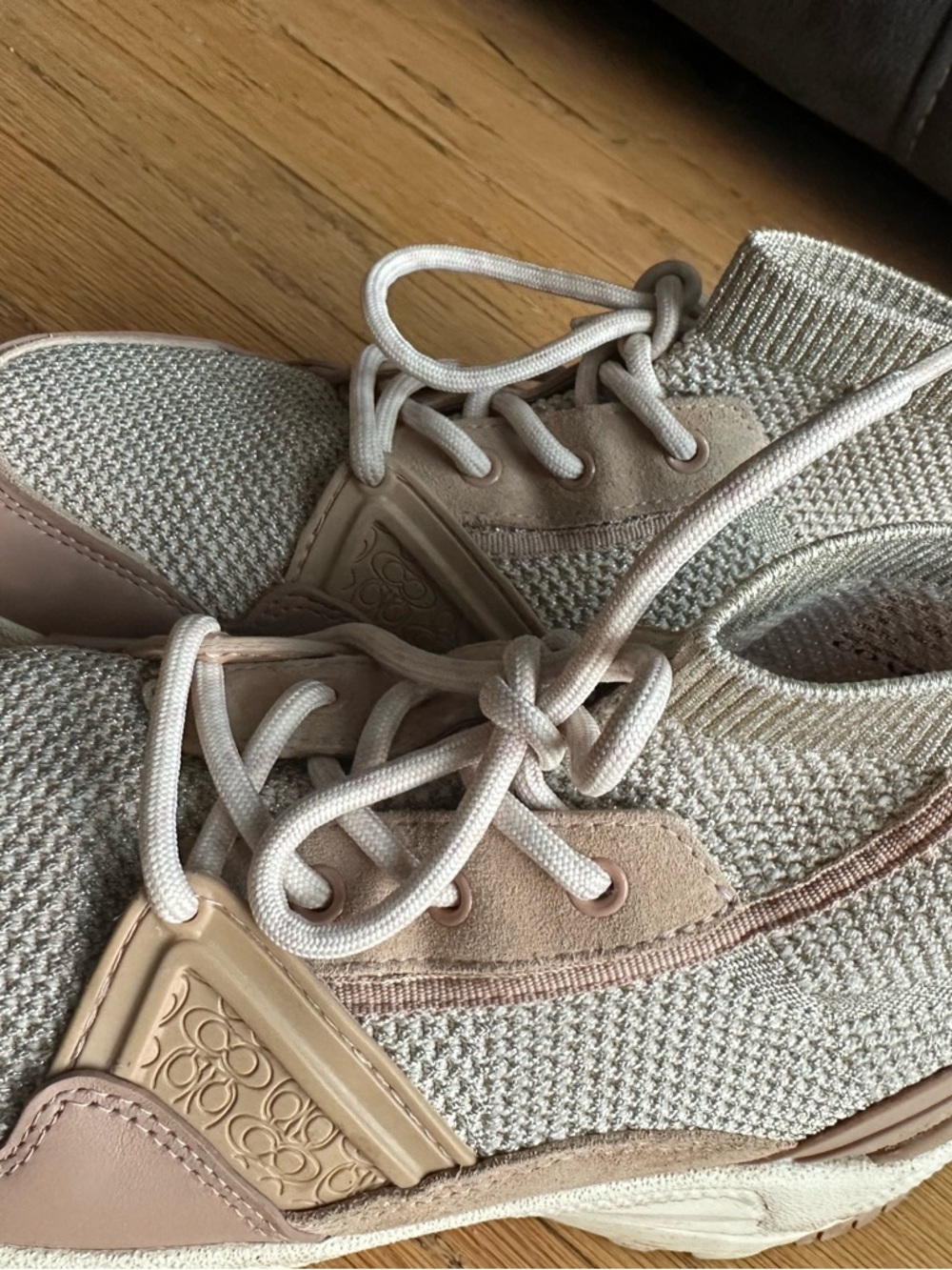 Coach Knit Sock Sneakers in Beige and Blush Accent